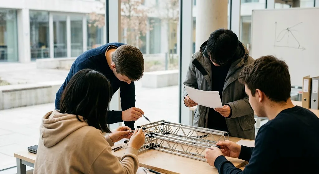 Club members collaborating around a table